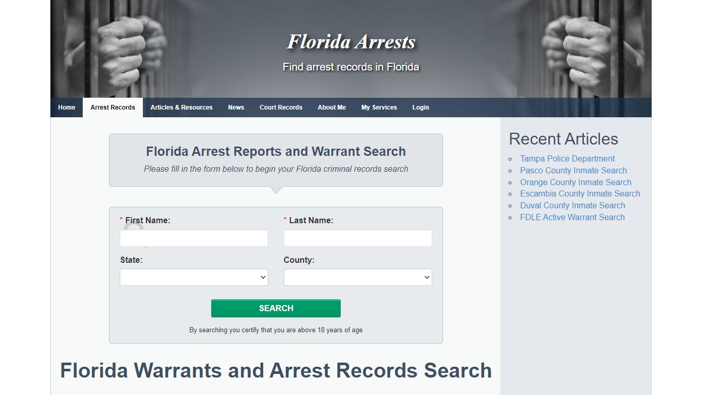 Florida Warrants and Arrest Records Search - Florida Arrests